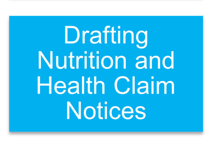 Nutrition and health claim notices